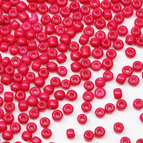 Tibaoffy Rose Rouge Perles de verre de taille 8/0 3 mm pour la fabrication de bijoux (Total Environ 100g Environ 3600pcs)