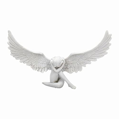 Hosuho Weibliche nackte Angel skulptur-geflügelte Engelsgarten-Statue, 7-Zoll-Harz-Engelsstatue Garten-Rasen-Garten-Dekoration