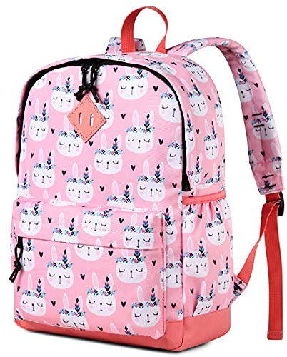 VASCHY Rucksack für Kinder, Schulranzen für Jungen, Kindergarten, 4 – 6 Jahre, niedlich, leicht, wasserdicht, Dinosaurier, Einhorn, für A4, Vorschule, mit Brustgurt, Hase, one size, Tagesrucksäcke