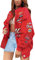 ORANDESIGNE Blouson Bomber Femme Manches Longues Vintage Veste Bomber Casual Zipper Jacket College Poches Coupe-Vent Baseball Blouson Sweat Veste Sport Jacket à Glissière D Rouge, L