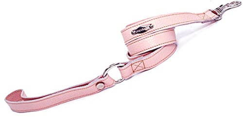 PUPAKIOTTI Basic Hundeleine | Kleine und mittlere Hundeleine | Echtes Leder in Italien | Hundeleine in verschiedenen Größen und Farben (Pink Baby, 20 mm)