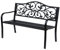 Outsunny 2-Sitzer Gartenbank Parkbank mit ausziehbarem Tisch Sitzbank Bank 240kg belastbar Terrassenbank mit Rücken- & Armlehnen Gartenmöbel für Terrasse, Garten Außenbereich 150x58,5x90 cm Schwarz