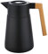 Thermoskanne Kaffeekannen Edelstahl 18/10, Vakuum Isolations, Grosse Kapazität, Mit Holzgriff, Thermosflasche Für Heißen Und Kalten Tee Kaffee, Isolierkanne, Für Home Office Hotel (Schwarz,1.5L)