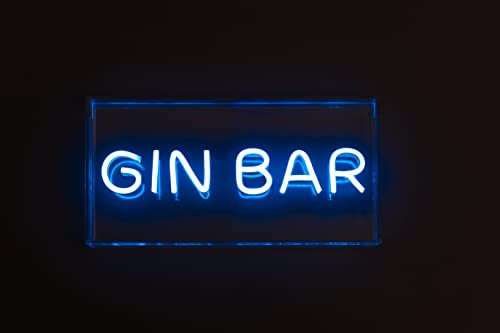Gin Bar Blue - Bright LED Neon USB Powered Dimmable Studio Sign Light Box