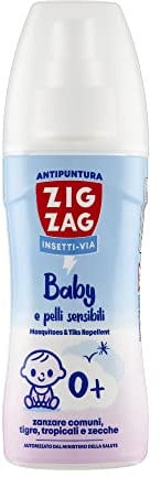 ZIG – ZAG Spray Antizanzare per Bambini e Neonati, Repellente corpo anti zanzare per pelli sensibili, zecche e tafani, senza profumo, 100 ml
