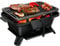 TANGZON Cast Iron BBQ Grill, Portable Pre-Seasoned Charcoal Grill Stove with Grate Lifter, Double Sided Grilling Net, Air Control & Coal Door, Hibachi-Charcoal Grills for Camping Picnic Party
