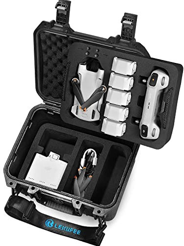 LEKUFEE Reise-Hartschalenkoffer für DJI Mini 3 Drohne mit DJI RC oder DJI RC N1 Fernbedienung und zubehör (nur Tragetasche)
