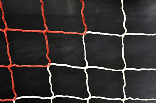 Rete da calcio ultra resistente ideale per calcio a 7 (5m x 2m)-Diverse colorazioni disponibili! (Rossa & bianca)