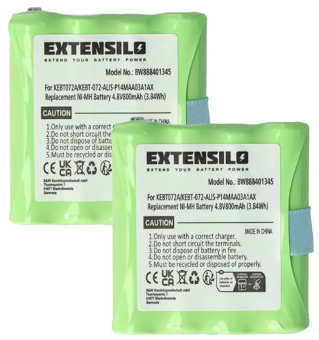 EXTENSILO 2X Akku kompatibel mit Motorola TLKR-T3 | TLKR-T4, TLKR-T5, TLKR-T6, TLKR-T7 Funkgerät, Walkie Talkie (800mAh, 4,8V, NiMH)