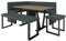 Eckbank Akiko Metal mit Tisch und Bänken - Eckbankgruppe für Ihrem Esszimmer, Küche modern, Sitzecke, Essecke. Perfekt für Küche, Büro und Rezeption. Solide Verarbeitung (INARI 96, 196x142 rechts)