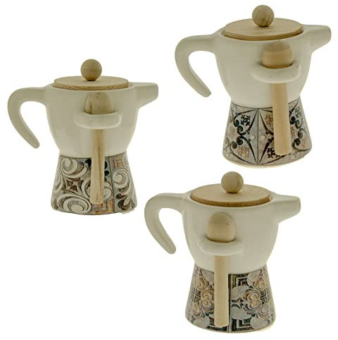 Ingrosso e Risparmio Bomboniera Matrimonio 1PZ Zuccheriera Moka in Porcellana Italiana con Fantasia Maiolica e Cucchiaino Economica Sposi Nozze Originale Anniversario