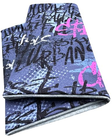 Wollhuhn Öko Jungen/Mädchen Leichter Lockerer Schlupfschal/Halstuch/Loop Baumwolle Zwei Lagen Jersey Übergangszeiten/Sommer 32132220 (Skater Grau/Pink)