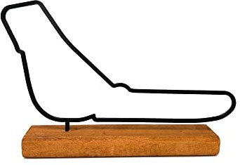 F1 Strecke Modell, Formel 1 Strecke Statue, Geschenkidee für einen Formel 1 Fan, F1 Strecke Faden auf Holzsockel 20cm, Zimmerdekoration für F1 Fan, Geschenk für einen Motorsportfan (Monza)