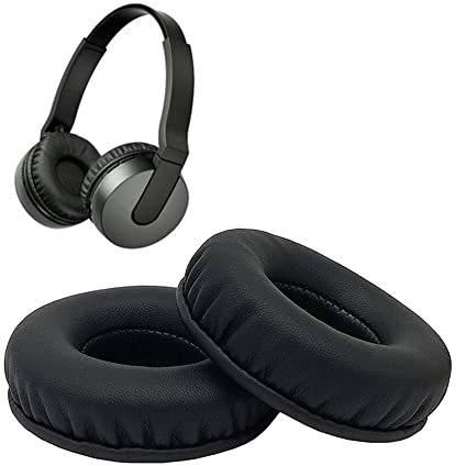 Ersatz-Ohrpolster aus Leder mit Memory-Schaum für Sony MDR-ZX550BN Kopfhörer, Schwarz