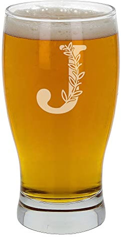 Always Looking Good Verre à bière personnalisé avec monogramme gravé avec initiale J - Cadeau d'anniversaire pour elle ou lui - Cadeau personnalisé pour elle ou lui - Initiale J