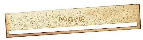 CHICCIE personalisiertes Lineal Lesehilfe aus Holz Blumenwiese 20cm - Holzlineal