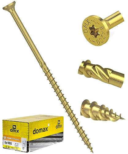 Lot de 50 vis à tête fraisée Torx à tête fraisée haute performance Jaune 8 x 120 mm