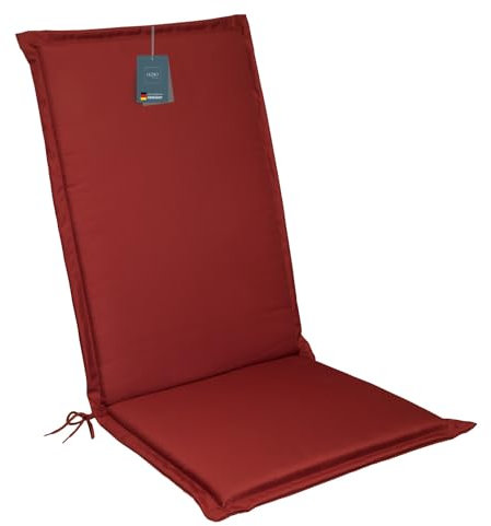 LILENO HOME Gartenstuhl Auflagen [1er Set - Hochlehner] in Rot - Bequeme Liegen als Sitzauflagen für Gartenmöbel - Stuhlkissen für Gartenstühle und Klappstühle MIA