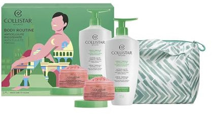 Collistar Körperpflege, Body Routine Anti-Cellulite, straffend, Körper-Geschenkset mit Clutch, Anti-Cellulite-Thermalcreme 400 ml + straffendes Talasso Peeling 150 g