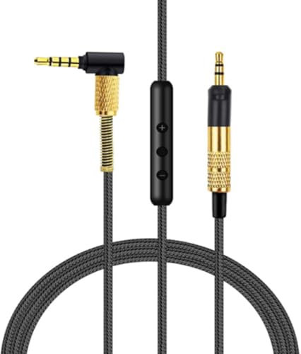 MICMXMO Ersatz Audio Kabel kompatibel mit Sennheiser HD598 HD560s HD518 HD599 HD598SR HD569 HD579 Kopfhörer,3,5mm Stereo Klinkenkabe Volumen Steuerung Kabel mit Mikrofon Lautstärkeregler,1,5 m