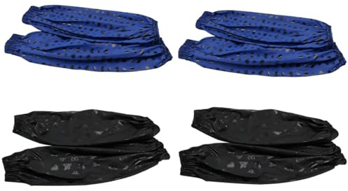 Sarini 4 Paar wasserdichte, ölbeständige Armstulpen, Reinigungsschutz, Küchenwerkzeug, Gartengerät (blau, schwarz)