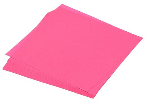 sourcing map 50 fogli di carta per origami double-face, rosa fluorescente, 10 x 10 cm, 70 g/m², quadrati, pieghevoli, per progetti artistici, principianti, decorazioni per regali