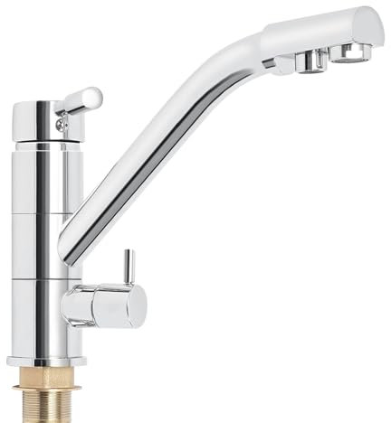 AOOUNGM 3 Wege Wasserhahn Ein Loch Küchenarmatur 3-in-1 Hochdruckarmatur Messing kombinierten Wasserhahn für Osmoseanlage