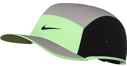Nike Dri-fit Fly Unstrukturierte Swoosh-Cap, Lt Iron Ore/Vapor Green/Black/Black, M-L