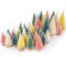 Mini-Weihnachtsbaum-Flaschenbürste, Holzsockel, Baum für Ihr Dorf, Schreibtisch, Weihnachten, Urlaub, Party, Rosa, Gelb, Blau, Grün, Beige, 35 Stück