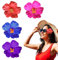 4 fermagli per capelli da donna, mollette capelli donna fiore, con fiori hawaiani, fermagli per capelli artificiali, per vacanze (rosso, viola, blu, rosa rossa)