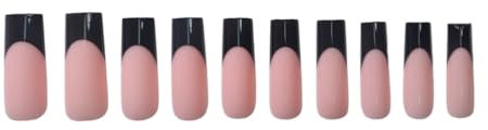 360x/Box On Nails Long False Nails French Black Tip False Nails Full Stick on Nails Artificial Nails