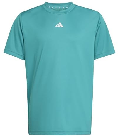adidas Unisex Kinder Train Essentials Logo Regular Fit T-Shirt Junior, Pure Teal/White, 13-14 Years