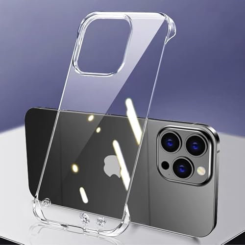 FAOMSEBS Cover per iPhone 15 Pro Trasparente Senza Bordo (Sensazione di Metallo Nudo) [Ultra Sottile Come Senza Custodia] Antishock Cover iPhone 15 Pro Case Rapida Dissipazione del Calore Cover 6,1''