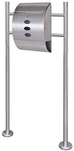 Juroupi Mailbox on Stand Stainless Steel,Mailbox on Stand Stainless Steel,Mailbox Outdoor-271744