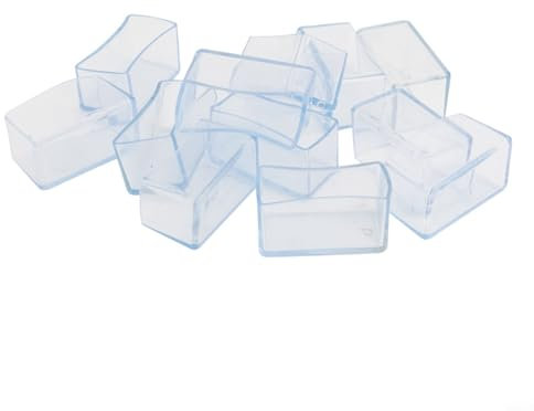 12 Stück Gummifüße, PVC, Stuhlbeinschoner, rechteckig, Silikon, rutschfeste Kappe für Stuhlbeine, Fuß für Gartenstühle, Stuhlbeinkappe, Bodenschoner (30 x 60 mm)