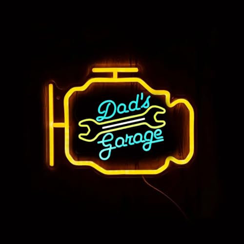 Xusdamyj Benutzerdefinierte Garage mit Schraubenschlüssel Neon Schild, Arage Neon Licht, Garage Auto LED Schild, Personalisiertes Garagenschild für Wand Home Schlafzimmer Dekor
