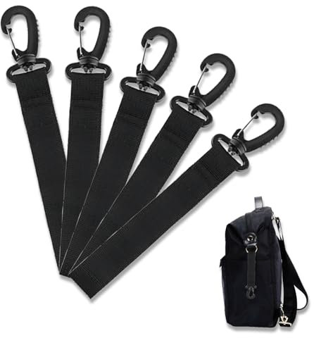 5-Pack Heavy Duty Velcro Cable Tidy Straps with Lobster Clasp – Reusable Hook-and-Loop Cable Tie Holder for Extension Cords, Wires, Hoses, Rope – Velcro Cable Ties for Home