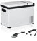 Outsunny Réfrigérateur portable à compression 30 L, glacière électrique voiture 12/24V, 3 compartiments, mini frigo congélateur jusqu'à -22°C, pour camping, plage ou pique-nique, blanc
