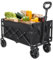 Chariot pliable avec roues, 100 l, chariot pliable avec 4 roues pivotantes à 360°, poignée réglable, charge jusqu'à 75 kg, chariot pliable pour camping, plage, jardin, shopping, noir, 55 x 42 x 89 cm
