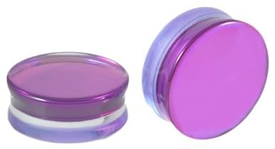 Lirzxin Ear Tunnel Ohrringe 22mm, 2 Stück Ohr Tunnel Plug Glas Herren Damen Double Flared Massiv Rund Halbtransparent Ohrring Plug 22mm Lila
