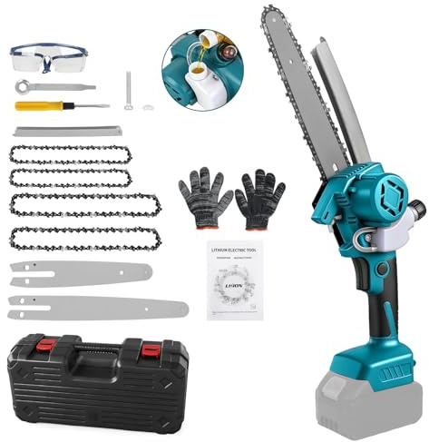 Mini motosega a batteria compatibile con Makita 18 V, motosega elettrica senza spazzole da 20,3 cm, 15,2 cm, con serratura di sicurezza, olio automatico, sega a mano (senza batteria)