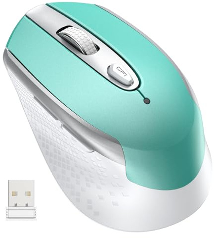 cimetech Wireless Mouse, 6 Buttons Mouse Silent Efficient Design, Suitable for Hand Size & Comfortable Grip, Office Mouse for Laptop PC Computer Tablets Windows Linux, 3 Adjustment Levels, Blue