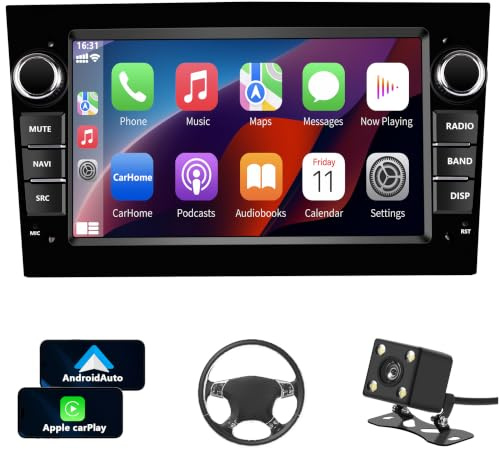 Autoradio 2 DIN per Opel Astra h/Zafira b/Vivaro/Meriva/Vectra/Combo/Antara/Vectra/Signum 7 pollici con Android Auto Wireless CarPlay,GPS FM Spotify Podcast USB Telecamera Retromarcia Grigio SWC