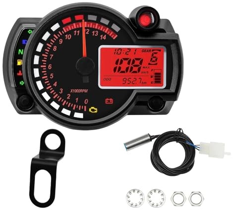 Velocímetro digital Tacómetro Universal Para Motocicleta, Velocímetro Digital, Odómetro, Medidor De RPM 199 Km/h, Tablero Con Sensor Soporte Y/Z/W 12V