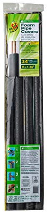 Duck Brand Insulating Foam Pipe Covers, 0.75-Inch by 3-Feet, Pack of 4 Sticks, 1285241