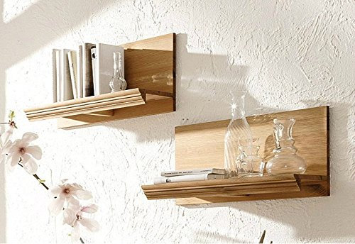 clever-moebel Wandregal 2stc. Kiefernholz gelaugt/geölt, Regal, Board