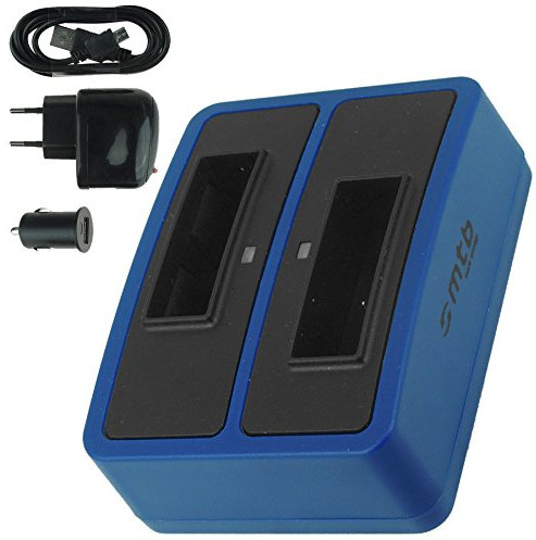 Dual-Ladegerät (Netz+Kfz+USB) kompatibel mit Sony NP-BX1 / Sony Action Cam FDR-X1000V, X3000R / HDR-AS200V, AS100V, AS50, AS30(V), AS10... s. Liste