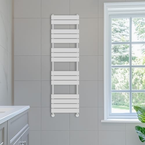 NRG 1600 x 450mm Designer Flat Panel Heated Towel Rail Radiator Chrome | Central Heating Rad, Steel, Radiator Towel Rack, Wall Mounted, Modern Radiator, for Bathroom