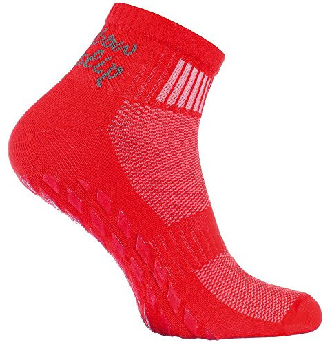 Rainbow Socks - Donna Uomo Sportive Calze Antiscivolo ABS di Cotone - 1 Paia - Rojo - Tamaño 36-38