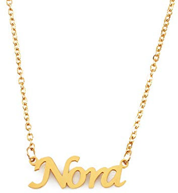 KL Nora Namenskette – 18 Karat vergoldete Halskette – individuelle Namenskette – personalisierte Geschenke – personalisierter Schmuck für Frauen – Namensanhänger Nora
